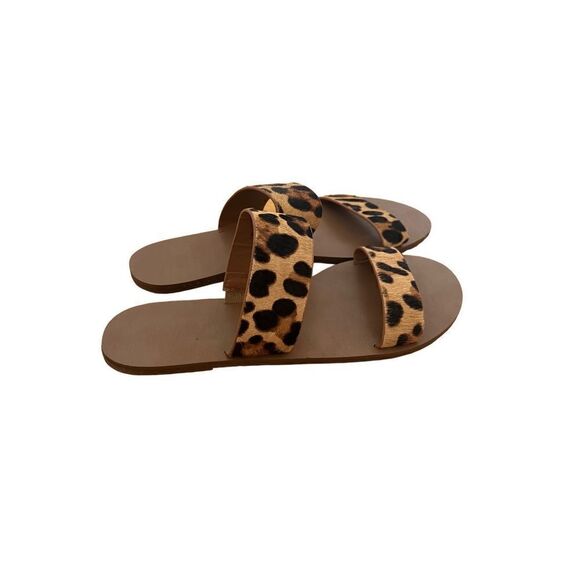 J.Crew Shoes - J Crew women’s flat sandals calf hair animal print size 6‎